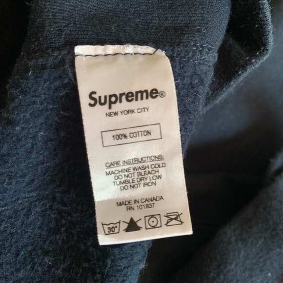 Navy Supreme Wrist Logo Hoodie - Picture 4 of 8